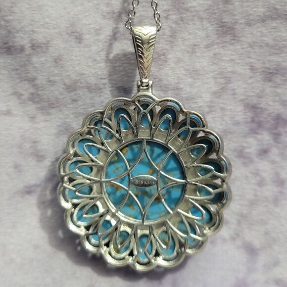 Karis Mojave Turquoise Floral Pendant Necklace - Picture 4 of 10